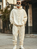Athleisure Hoodie Jogger Pants Set Sets coofandy Beige M