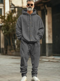 Athleisure Hoodie Jogger Pants Set Sets coofandy Dark Grey M