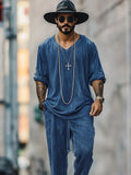 Stylish Simplicity Denim 2-Piece Set Sets coofandy