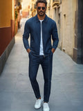 Urban Two-Piece Denim Set Sets coofandy Blue M