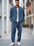 Casual 2-Piece Denim Jacket Set Sets coofandy Blue M