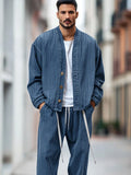 Casual 2-Piece Denim Jacket Set Sets coofandy