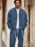 Timeless Denim Look 2-Piece Set Sets coofandy