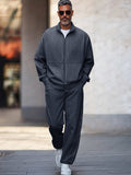 Athleisure Denim Jacket Pants Set Sets coofandy Navy Blue M
