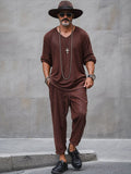 Refined Comfort Suede 2-Piece Set Sets coofandy Wine Red M
