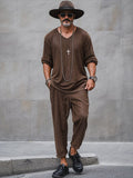 Refined Comfort Suede 2-Piece Set Sets coofandy Brown M