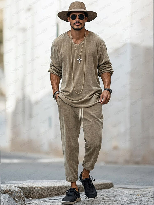 Timeless Corduroy 2-Piece Set Sets coofandy Khaki M