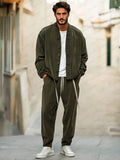 Effortless Style Corduroy Jacket Set Sets coofandy Army Green M