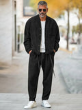Refined Comfort Suede Jacket Set Sets coofandy Black M