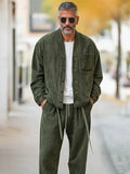 Refined Comfort Suede Jacket Set Sets coofandy
