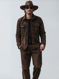 Classic 100% Cotton Cargo Jacket Set Sets coofandy
