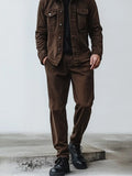 Classic 100% Cotton Cargo Jacket Set Sets coofandy