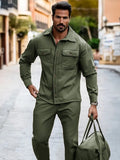 Urban Fashion 100% Cotton Cargo Set Sets coofandy