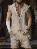 Casual Raw Edge Design Cotton Set