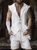Casual Raw Edge Design Cotton Set