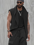 Unique Open Front Asymmetric Vest Pants Set
