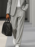 Elegant Stand Collar Thin Blazer Pants Set