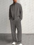 Leisure Two-Way Zipper Suede Jacket Set