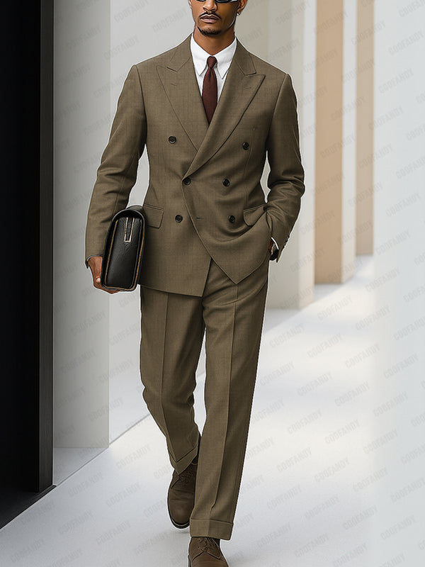 Stylish Gentlemen Double-Breasted Suit Set