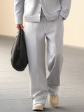 Effortless Stand Collar Jacket Pants Set