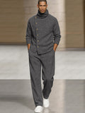 Smart Casual Turtleneck Pullover Pants Set