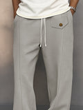 Premium Suede Elastic Waist Casual Pants
