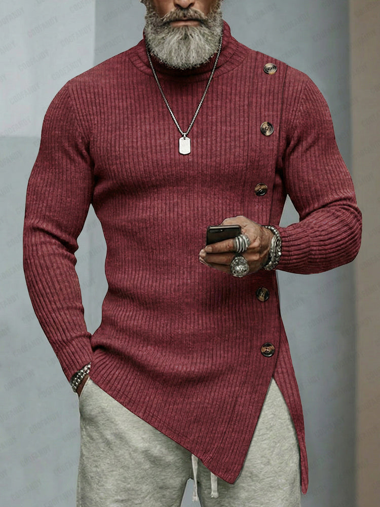 Stylish Asymmetric Cut Elastic Knit Top