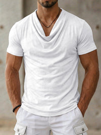 Casual Slim Fit Cowl Neck T-Shirt