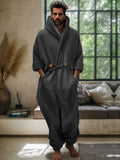 Thermal Fleece Lined Jumpsuit Jumpsuit coofandy Black M