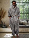 Thermal Fleece Lined Jumpsuit Jumpsuit coofandy Gray M