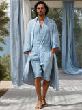 Casual Vacation 3-Piece Outfits Sets coofandy Blue M