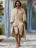 Casual Vacation 3-Piece Outfits Sets coofandy Khaki M