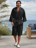 Stylish 100% Cotton 2-Piece Outfits Sets coofandy Black M