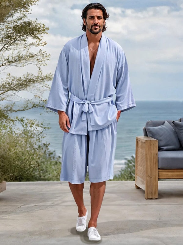 Stylish 100% Cotton 2-Piece Outfits Sets coofandy Clear Blue M