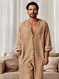 Casual Relaxed Fit 100% Cotton Jumpsuit Jumpsuit coofandy