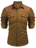 Vintage Embroidered Western Cowboy Shirt (US Only) Shirts coofandy Brown S
