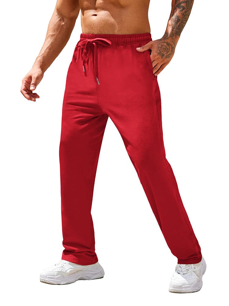 Casual Ultra-Soft Jogger Pants (US Local) Pants coofandy Red S 