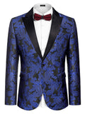 Floral Tuxedo Paisley Suit Jacket (US Only) Blazer coofandy Blue/Black S