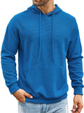 Classic Leisure Waffle Knit Hoodie (US Only) Hoodies coofandy Blue S