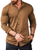 Casual Wrinkle Free Button Shirt (US Only) Shirts coofandy Brown S