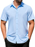 Casual Business Wrinkle Free Shirt Shirts coofandy Light Blue S