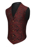 Luxury Paisley Tuxedo Vest (US Only) Vest coofandy Wine Red S
