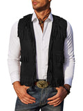 Western Cowboy Fringe Suede Vest (US Local) Vest coofandy Black S