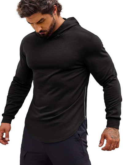 Workout Muscle Fit Cotton Blend Hoodie (US Only) Hoodies Coofandy's Black S 