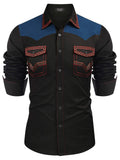 Vintage Embroidered Western Cowboy Shirt (US Only) Shirts coofandy Black & Blue S
