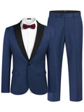 Formal 2-Piece Suit Set (US Only) Blazer coofandy Blue XS