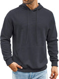 Classic Leisure Waffle Knit Hoodie (US Only) Hoodies coofandy Dark Grey S