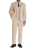 3-Piece Cotton Linen Suit Set (US Only) Suit Set coofandy Khaki S