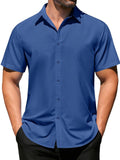 Casual Business Wrinkle Free Shirt Shirts coofandy Dark Blue S