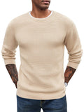 Classic Waffle Knitted Pullover Sweater (US Only) Sweater coofandy Beige S